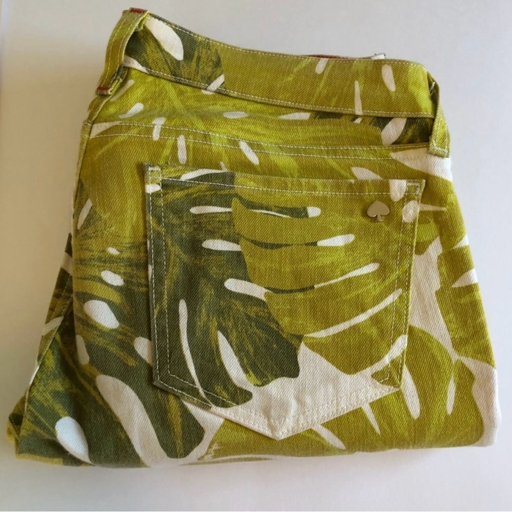 Kate Spade Green Leaf Print Jeans